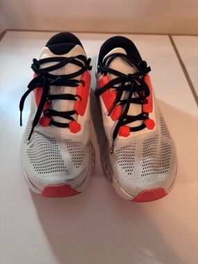ON Running Sneakers - White, Coral, and Black